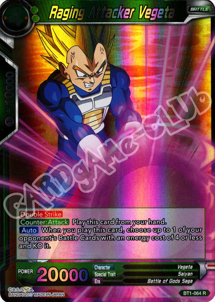 BT1-064 Raging Attacker Vegeta rara foil (EN) -NEAR MINT-