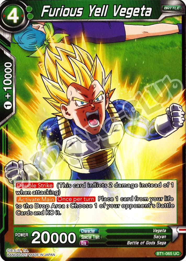 BT1-065 Furious Yell Vegeta non comune normale (EN) -NEAR MINT-