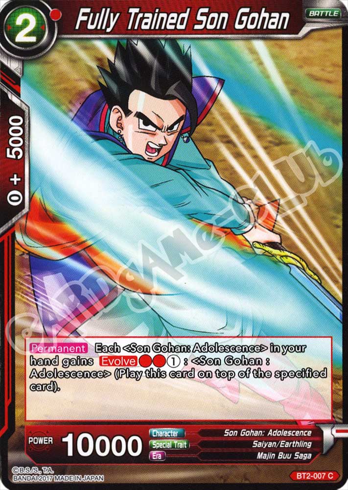 BT2-007 Fully Trained Son Gohan comune normale (EN) -NEAR MINT-