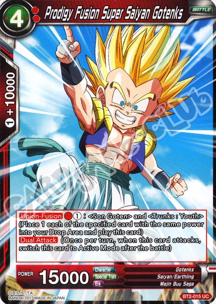BT2-015 Prodigy Fusion Super Saiyan Gotenks non comune normale (EN) -NEAR MINT-