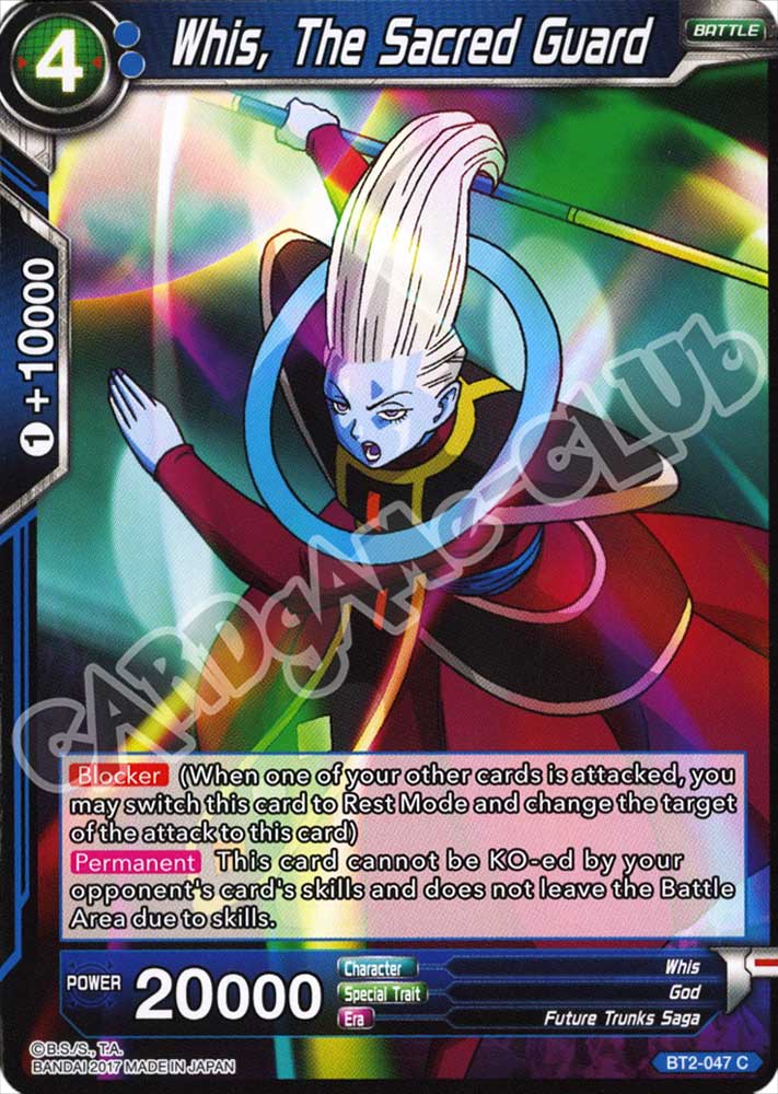BT2-047 Whis, The Sacred Guard comune normale (EN) -NEAR MINT-