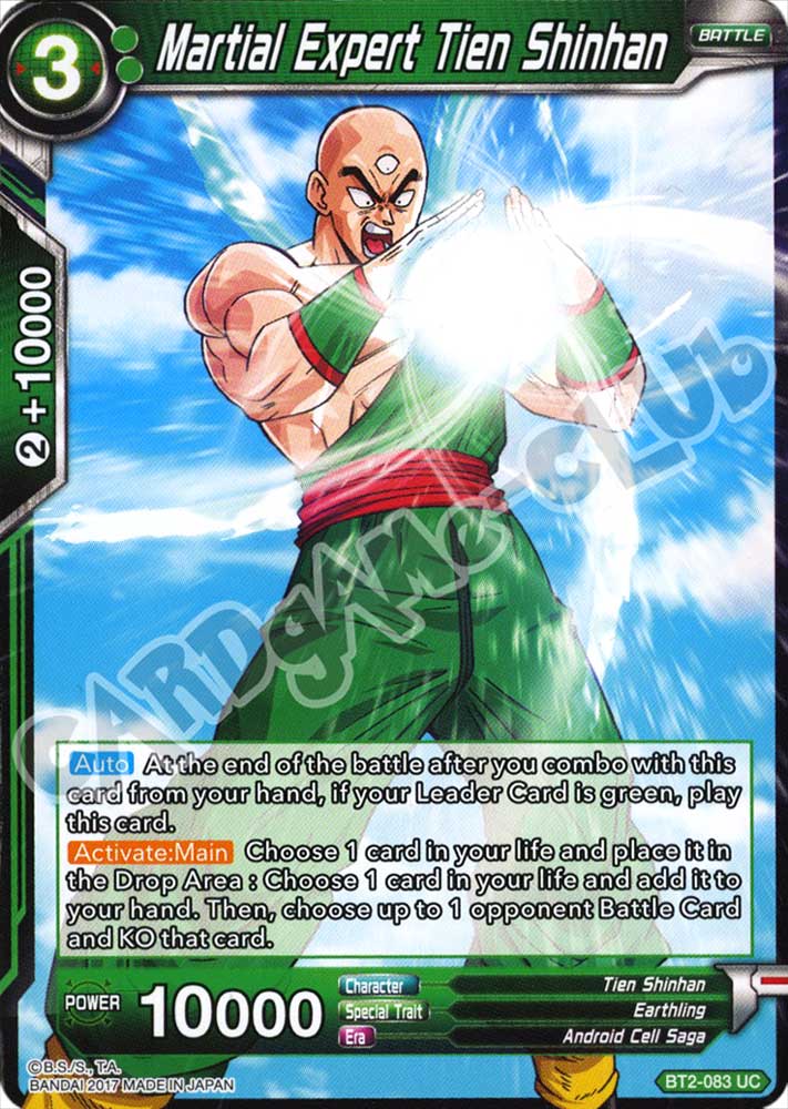 BT2-083 Martial Expert Tien Shinhan non comune normale (EN) -NEAR MINT-