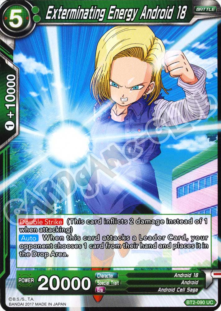 BT2-090 Exterminating Energy Android 18 non comune normale (EN) -NEAR MINT-