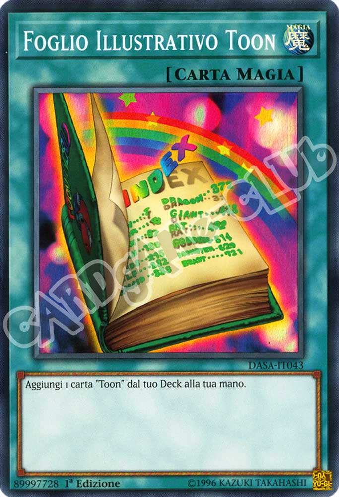 DASA-IT043 Foglio Illustrativo Toon super rara 1a Edizione (IT) -NEAR MINT-