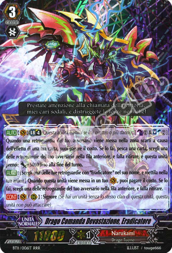 BT11-IT006 Drago Comanda Devastazione, Eradicatore tripla rara foil (IT) -NEAR MINT-