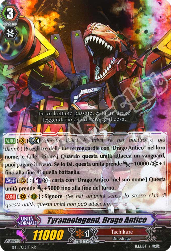 BT11-IT013 Tyrannolegened, Drago Antico doppia rara foil (IT) -NEAR MINT-