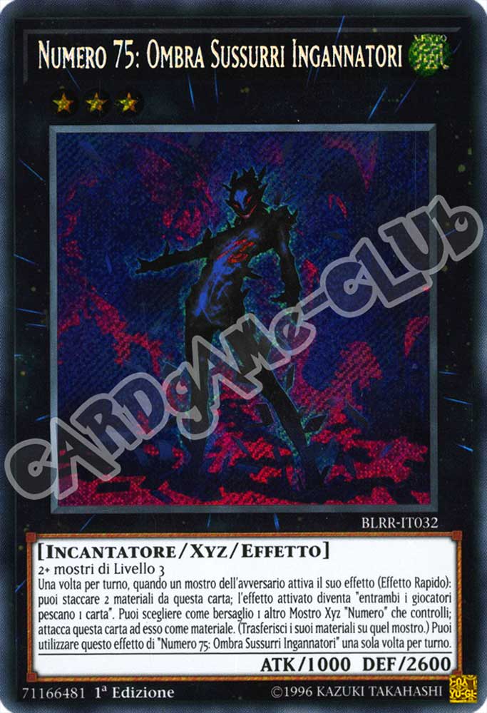 BLRR-IT032 Numero 75: Ombra Sussurri Ingannatori rara segreta 1a Edizione (IT) -NEAR MINT-