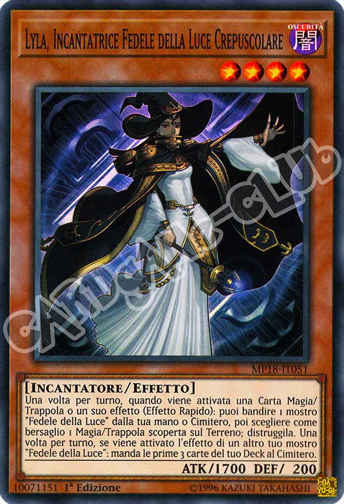 MP18-IT051 Lyla, Incantatrice Fedele della Luce Crepuscolare super rara 1a Edizione (IT) -NEAR MINT-