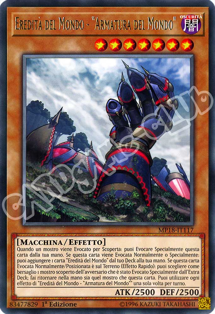 MP18-IT117 Eredita' del Mondo -"Armatura del Mondo" rara 1a Edizione (IT) -NEAR MINT-