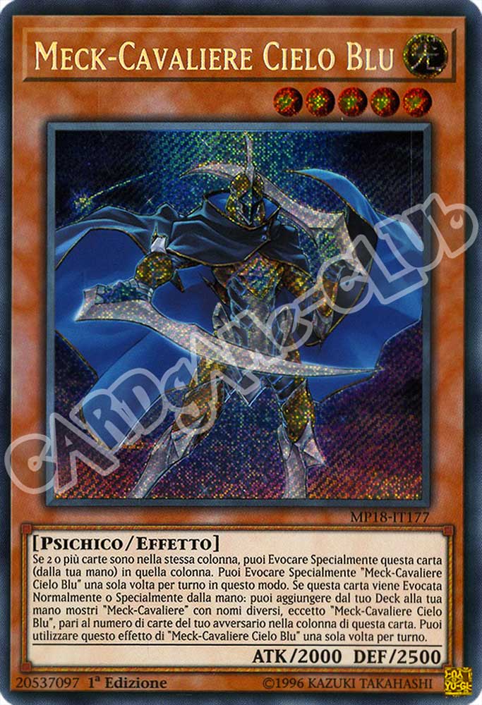 MP18-IT177 Meck-Cavaliere Cielo Blu rara segreta 1a Edizione (IT) -NEAR MINT-