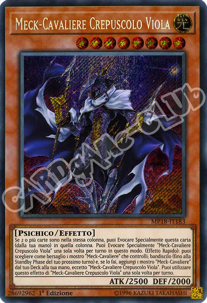 MP18-IT183 Meck-Cavaliere Crepuscolo Viola rara segreta 1a Edizione (IT) -NEAR MINT-