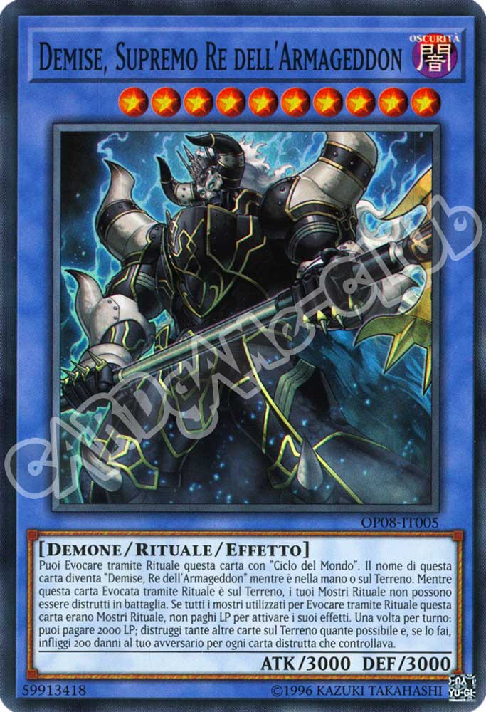 OP08-IT005 Demise, Supremo Re dell'Armageddon super rara (IT) -NEAR MINT-