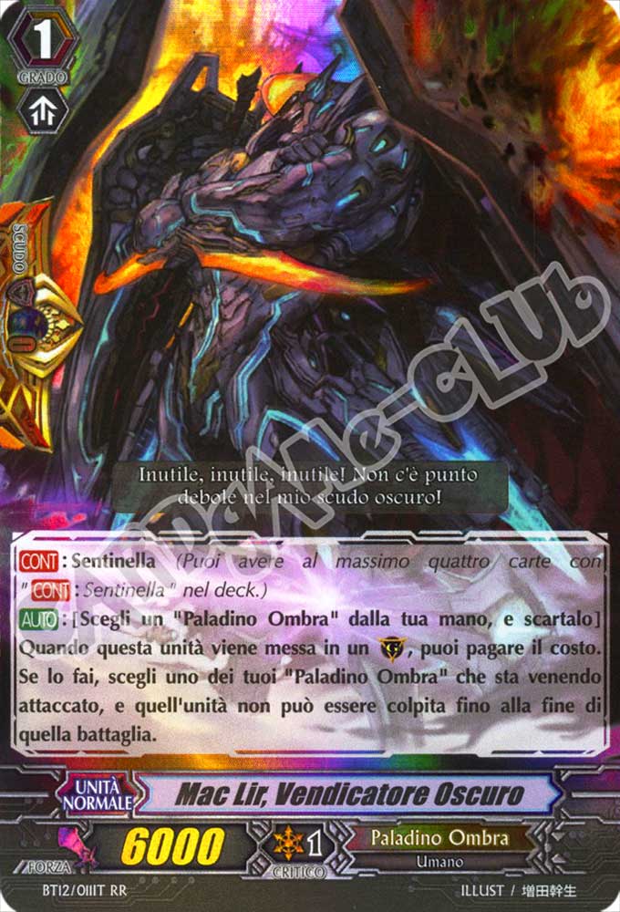 BT12-IT011 Mac Lir, Vendicatore Oscuro doppia rara foil (IT) -NEAR MINT-