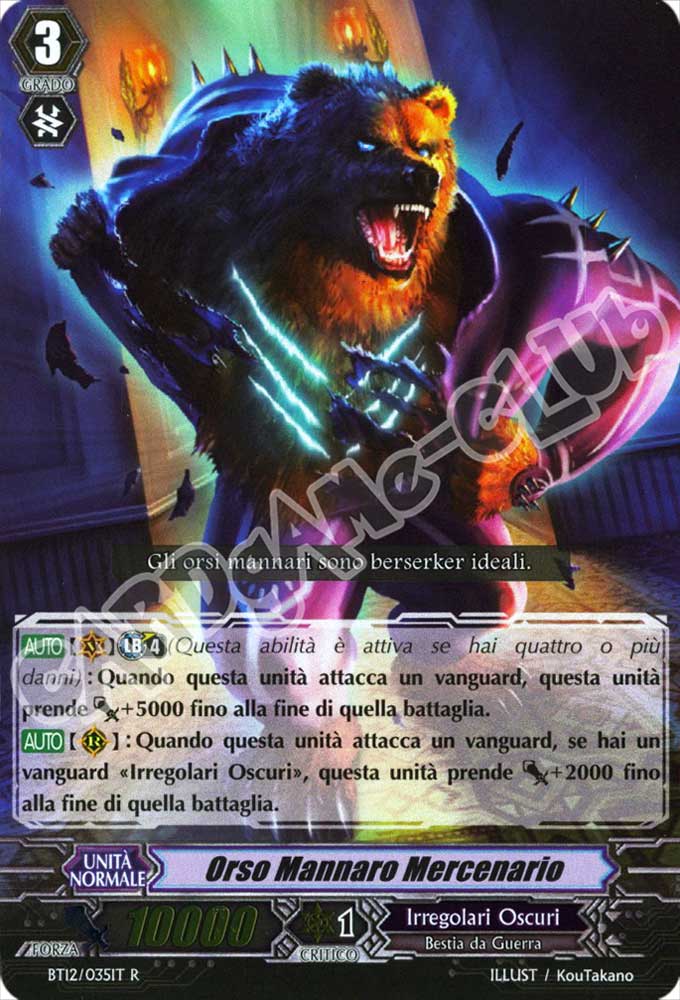 BT12-IT035 Orso Mannaro Mercenario rara foil (IT) -NEAR MINT-