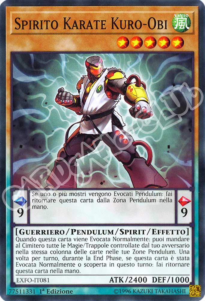 EXFO-IT081 Spirito Karate Kuro-Obi comune 1a Edizione (IT) -NEAR MINT-