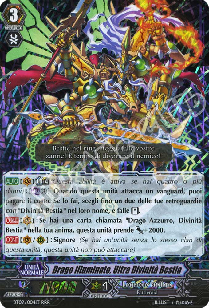 BT09-IT004 Drago Illuminato, Ultra Divinita' Bestia tripla rara foil (IT) -NEAR MINT-