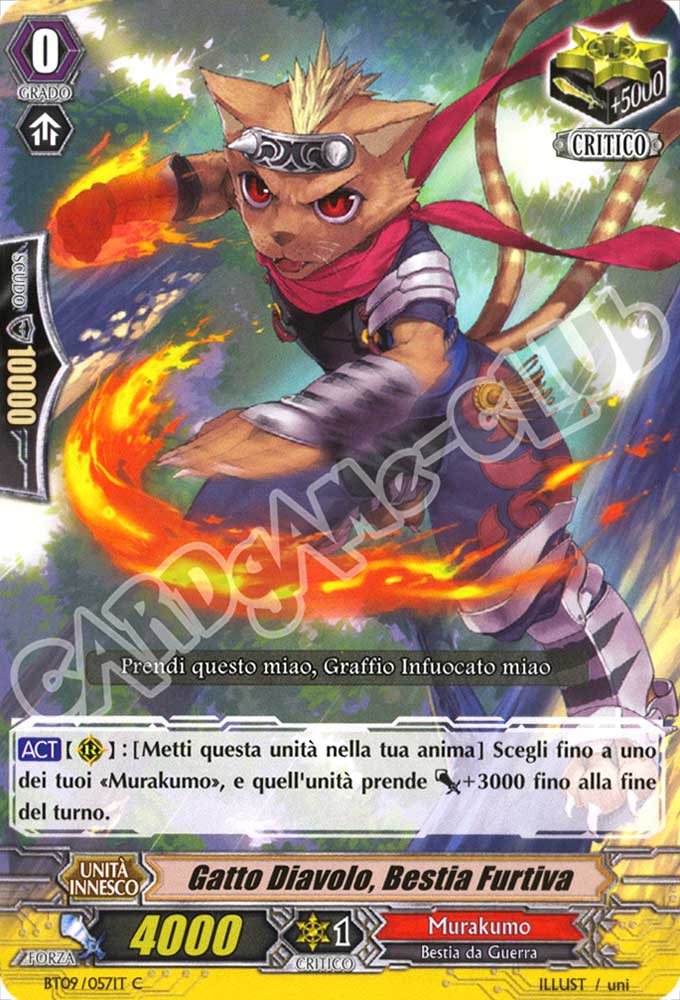 BT09-IT057 Gatto Diavolo, Bestia Furtiva comune normale (IT) -NEAR MINT-