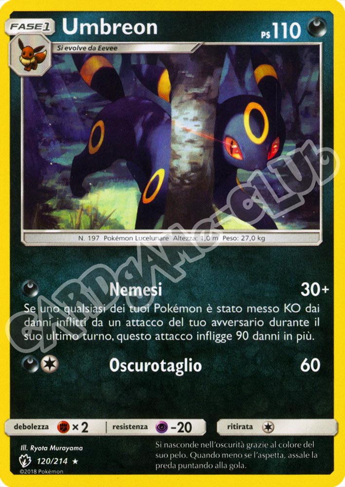 120 / 214 Umbreon rara normale (IT) -NEAR MINT-