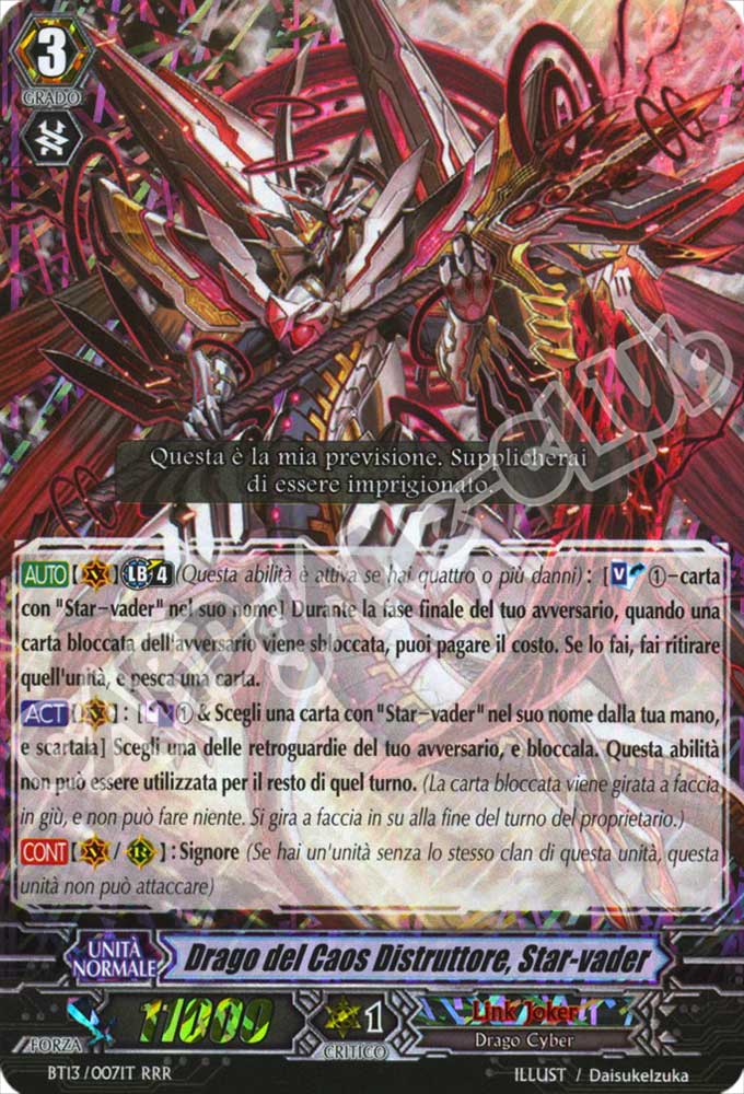 BT13-IT007 Drago del Caos Distruttore, Star-vader tripla rara foil (IT) -NEAR MINT-