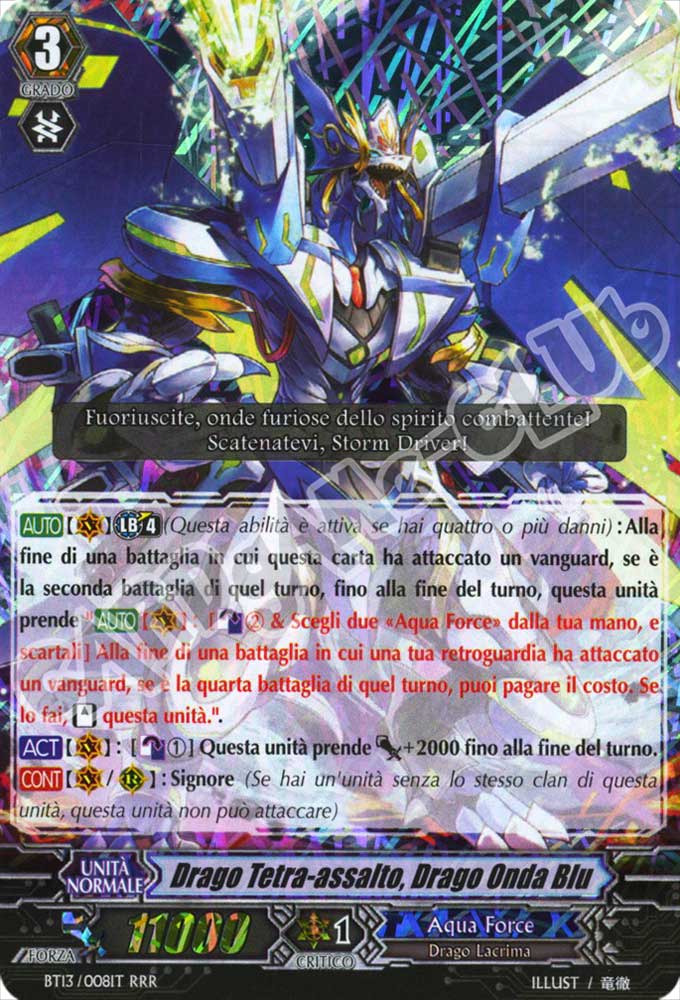 BT13-IT008 Drago Tetra-assalto, Drago Onda Blu tripla rara foil (IT) -NEAR MINT-