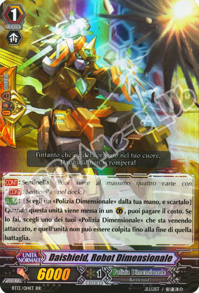 BT13-IT014 Daishield, Robot Dimensionale doppia rara foil (IT) -NEAR MINT-