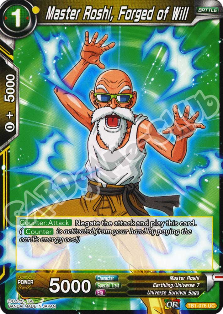 BT1-076 Master Roshi, Forged of Will non comune normale (EN) -NEAR MINT-