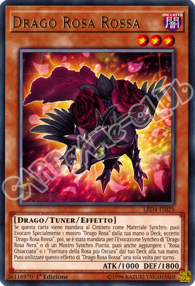 LED4-IT025 Drago Rosa Rossa rara 1a Edizione (IT) -NEAR MINT-