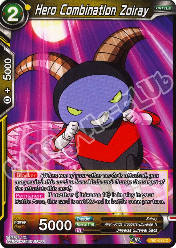 BT1-087 Hero Combination Zoiray comune normale (EN) -NEAR MINT-