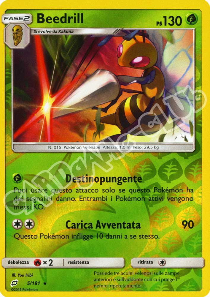 005 / 181 Beedrill rara foil reverse (IT) -NEAR MINT-