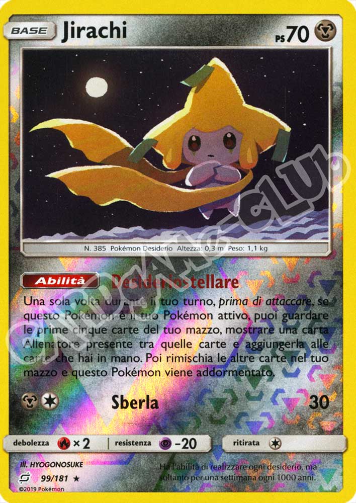 099 / 181 Jirachi rara foil reverse (IT) -NEAR MINT-