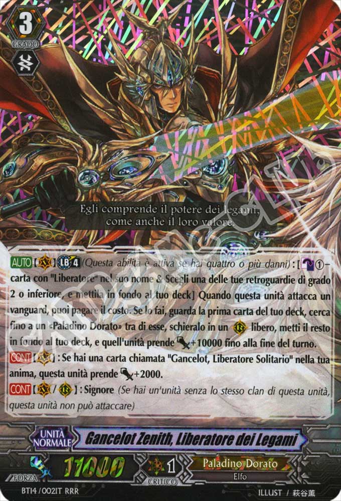 BT14-IT002 Gancelot Zenith, Liberatore dei Legami tripla rara foil (IT) -NEAR MINT-