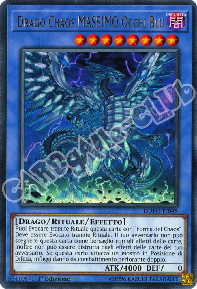 DUPO-IT048 Drago Chaos MASSIMO Occhi Blu ultra rara 1a Edizione (IT) -NEAR MINT-