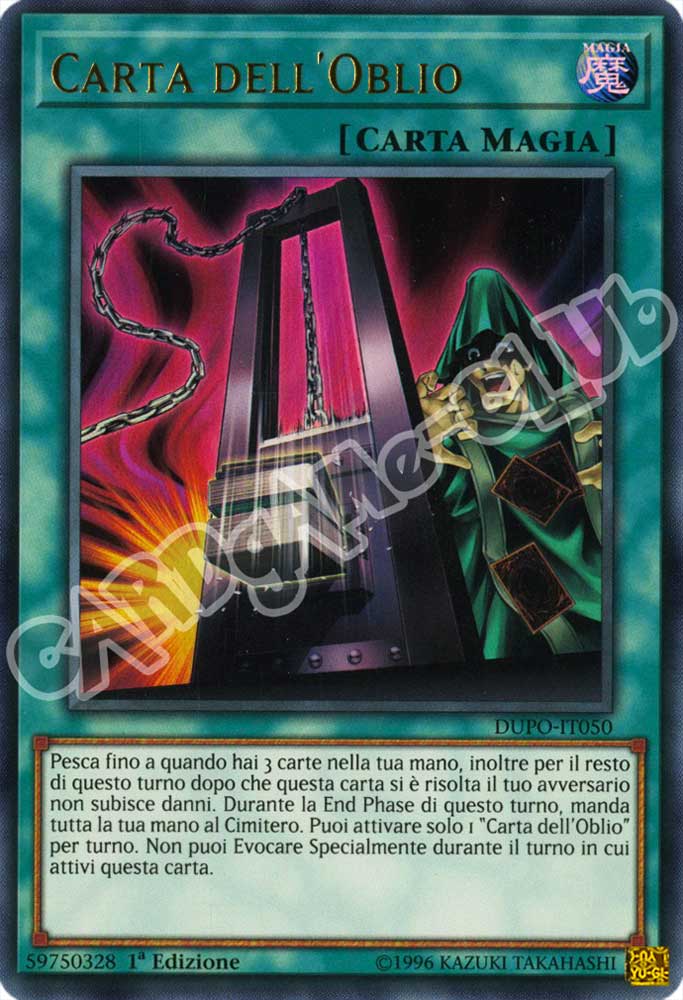 DUPO-IT050 Carta dell'Oblio ultra rara 1a Edizione (IT) -NEAR MINT-