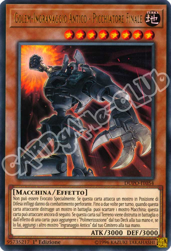 DUPO-IT054 Golem-Ingranaggio Antico - Picchiatore Finale ultra rara 1a Edizione (IT) -NEAR MINT-