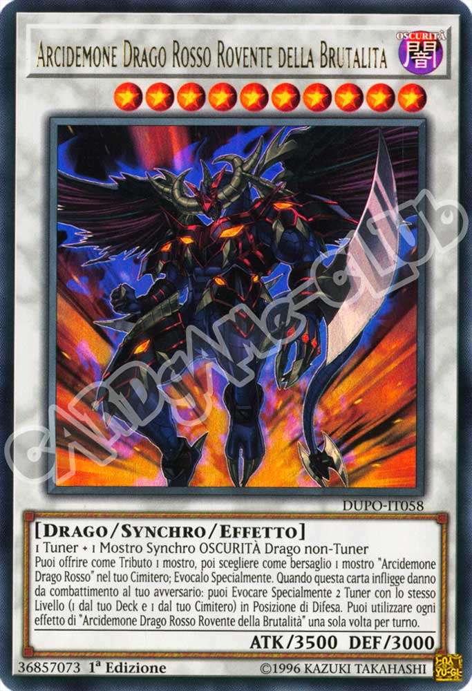 DUPO-IT058 Arcidemone Drago Rosso Rovente della Brutalita' ultra rara 1a Edizione (IT) -NEAR MINT-