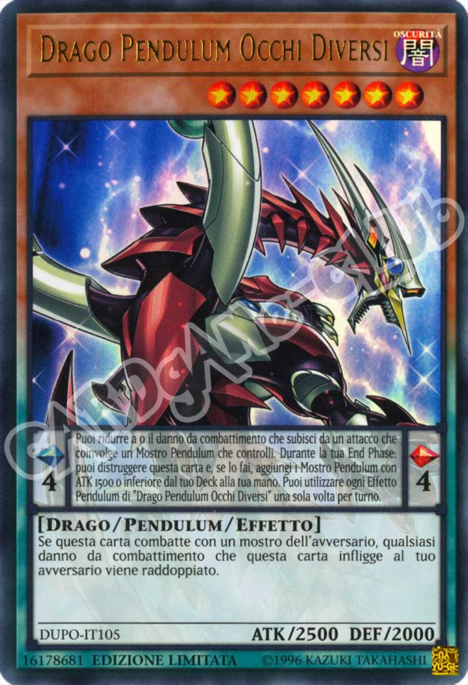 DUPO-IT105 Drago Pendulum Occhi Diversi ultra rara Edizione Limitata (IT) -NEAR MINT-