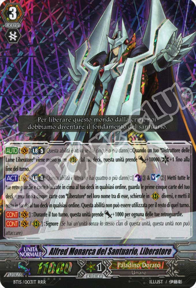 BT15-IT003 Alfred Monarca del Santuario, Liberatore tripla rara foil (IT) -NEAR MINT-