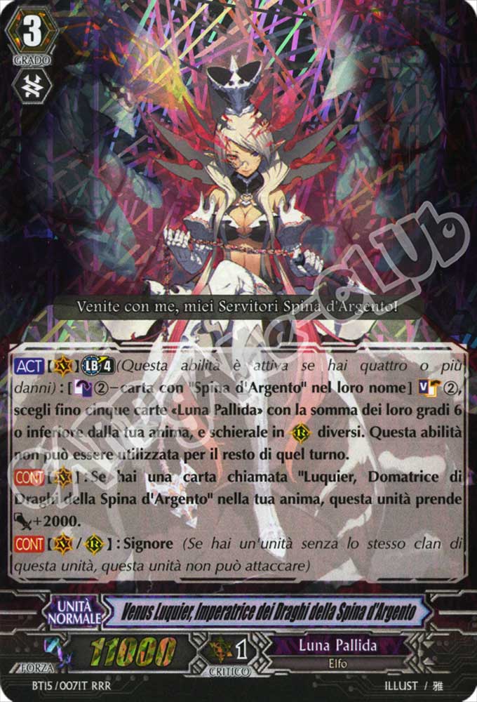 BT15-IT007 Venus Luquier, Imperatrice dei Draghi della Spina d'Argento tripla rara foil (IT) -NEAR MINT-