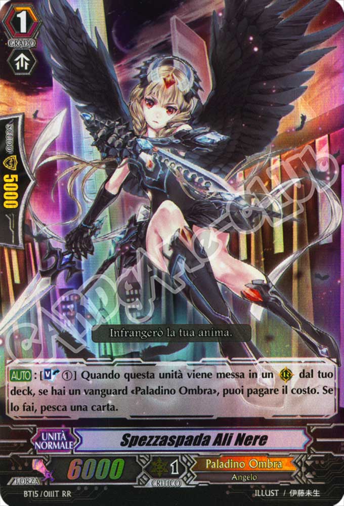 BT15-IT011 Spezzaspada Ali Nere doppia rara foil (IT) -NEAR MINT-