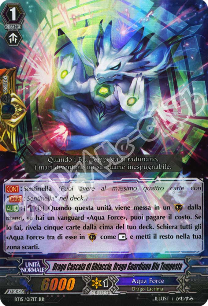 BT15-IT017 Drago Cascata di Ghiaccio, Drago Guardiano Blu Tempesta doppia rara foil (IT) -NEAR MINT-
