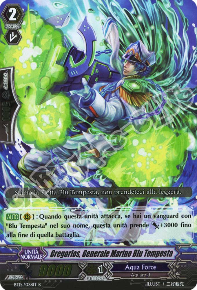BT15-IT038 Gregorios, Generale Marino Blu Tempesta rara foil (IT) -NEAR MINT-
