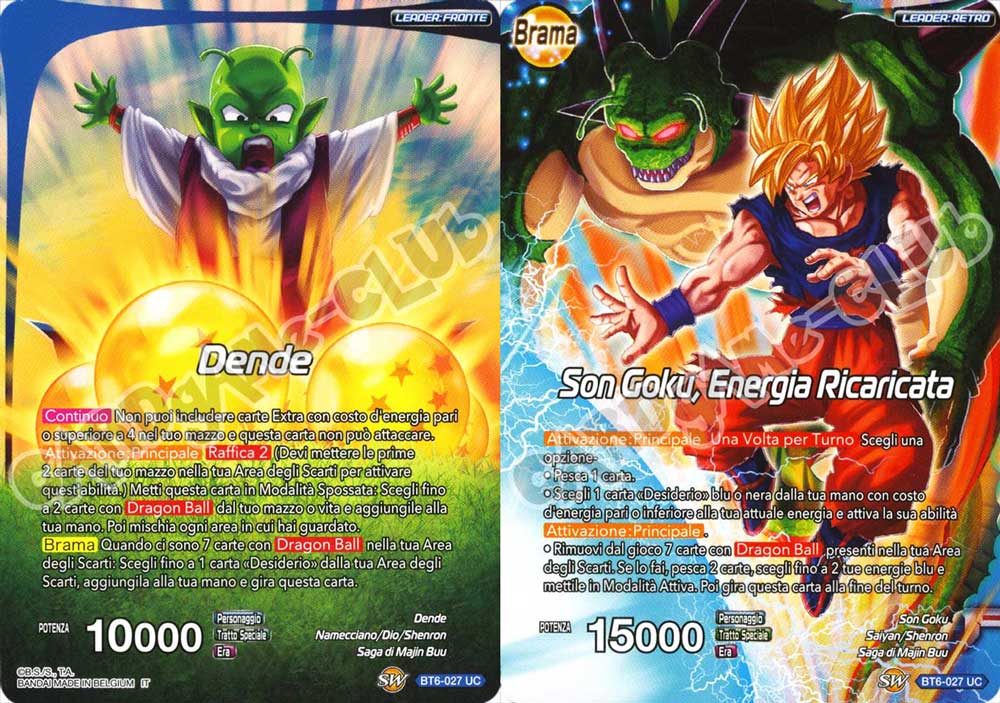 BT6-027 Dende // Son Goku, Energia Ricaricata non comune normale/normale (IT) -NEAR MINT-