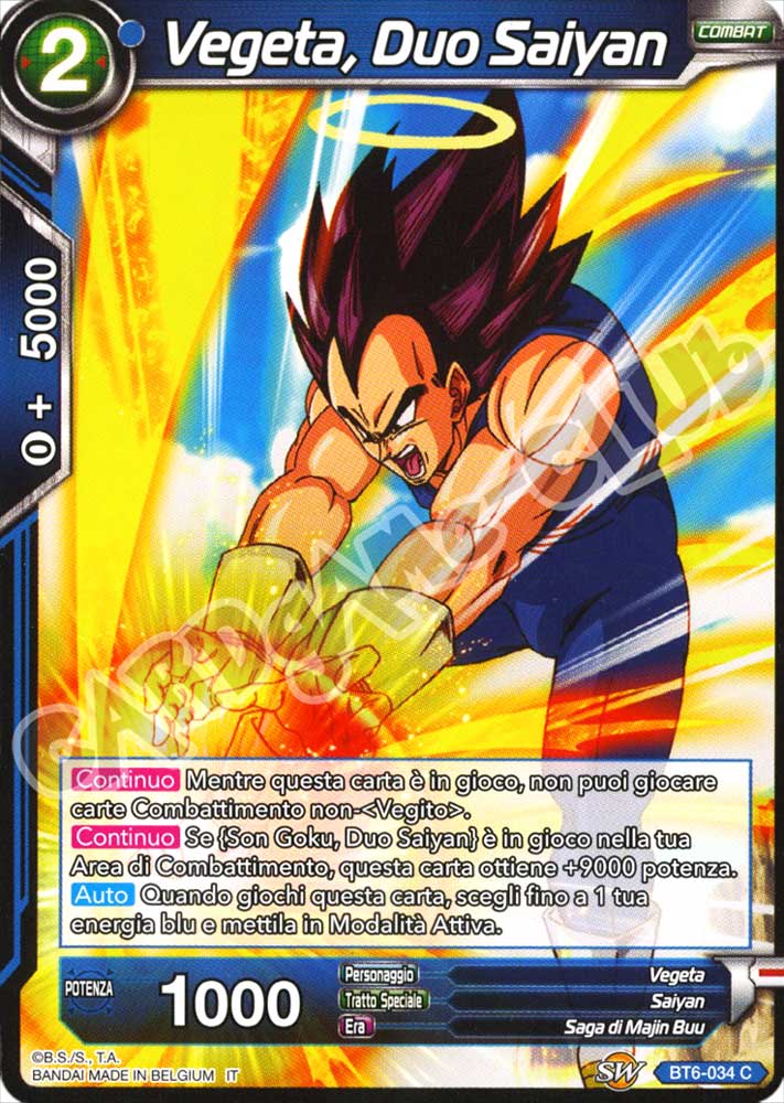BT6-034 Vegeta, Duo Saiyan comune normale (IT) -NEAR MINT-