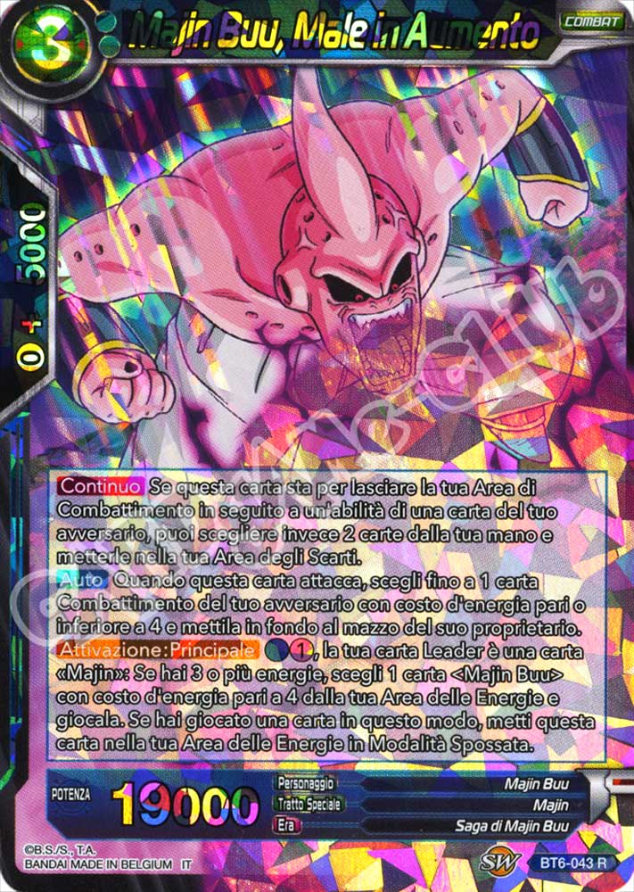 BT6-043 Majin Buu, Male in Aumento rara rara (IT) -NEAR MINT-