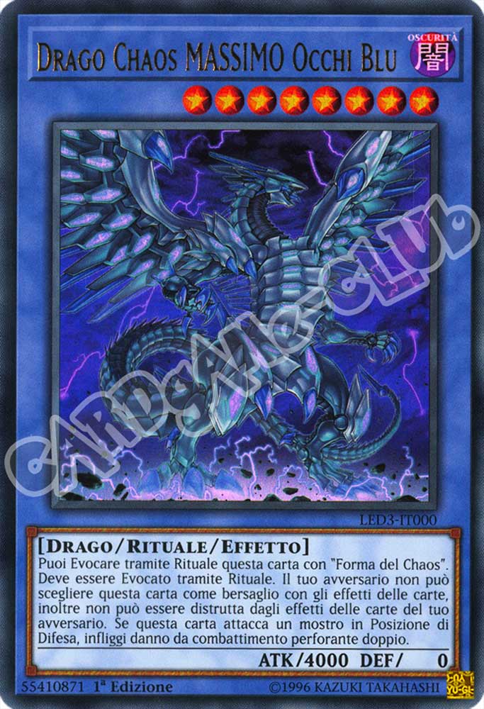 LED3-IT000 Drago Chaos MASSIMO Occhi Blu ultra rara 1a Edizione (IT) -NEAR MINT-