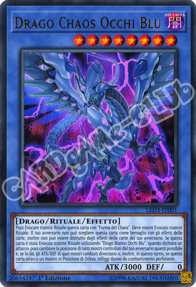 LED3-IT001 Drago Chaos Occhi Blu ultra rara 1a Edizione (IT) -NEAR MINT-