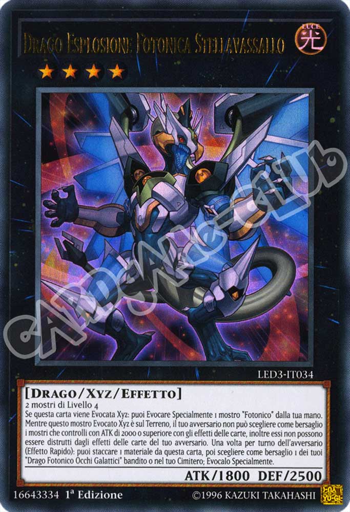 LED3-IT034 Drago Esplosione Fotonica Stellavassallo ultra rara 1a Edizione (IT) -NEAR MINT-