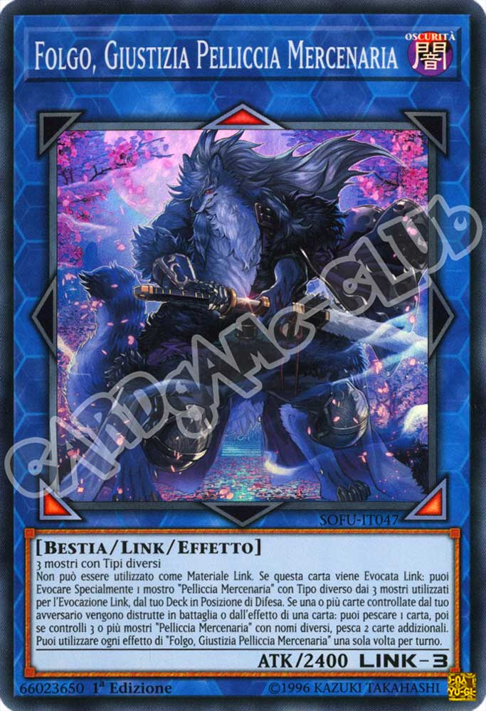 SOFU-IT047 Folgo, Giustizia Pelliccia Mercenaria super rara 1a Edizione (IT) -NEAR MINT-