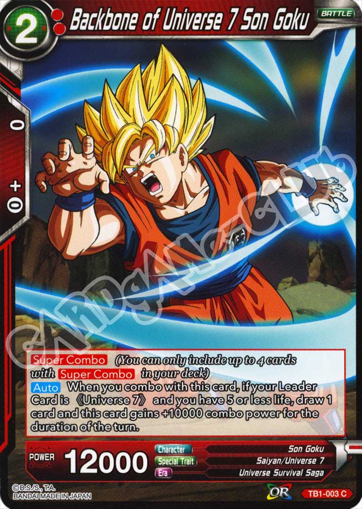 BT1-003 Backbone of Universe 7 Son Goku comune normale (EN) -NEAR MINT-