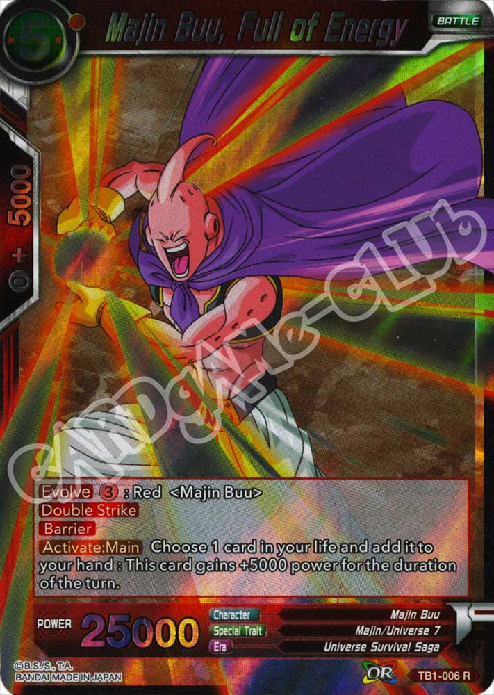 BT1-006 Majin Buu, Full of Energy rara foil (EN) -NEAR MINT-